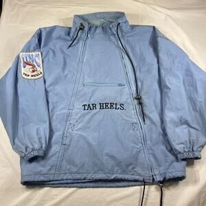 Vintage UNC Tar Heels Bugs Bunny Looney Tunes Jacket Blue 100% Nylon 90s Size L